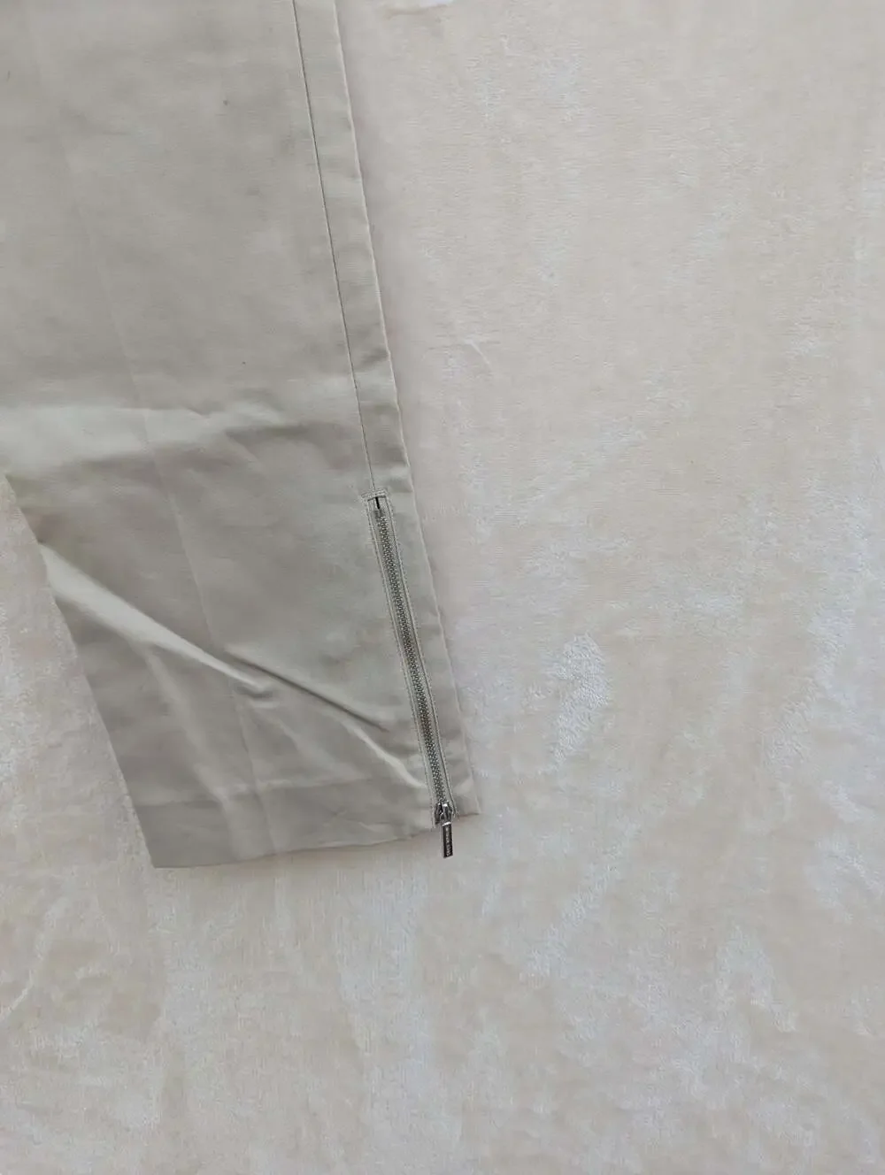 Michael Kors Women Khaki Beige Stretch Twill Pants Slacks Size 8 Zipper